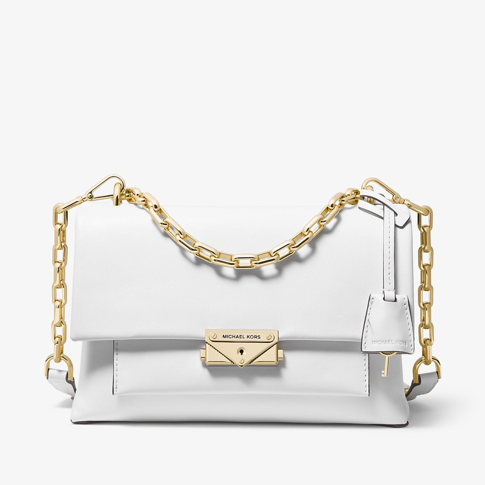 ✨ MICHAEL Kors Cece Bag, white leather design, GOLD hardware and chain strap. ✨